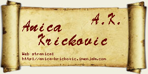 Anica Kričković vizit kartica